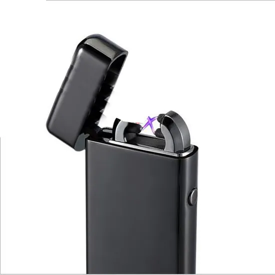 Creative USB Lighter Charge to Develop Personalized Metal Double Arc Pulse Men′ S Gift Lighter 
