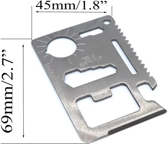 Personalized Stainless Steel Survival Card, Multi