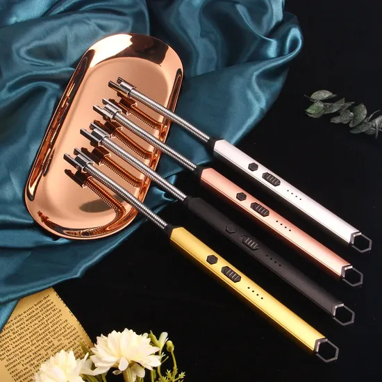 Outdoor Indoor Windproof Double Arc Flameless USB Rechargeable Smoking Cigarette BBQ Lighter 